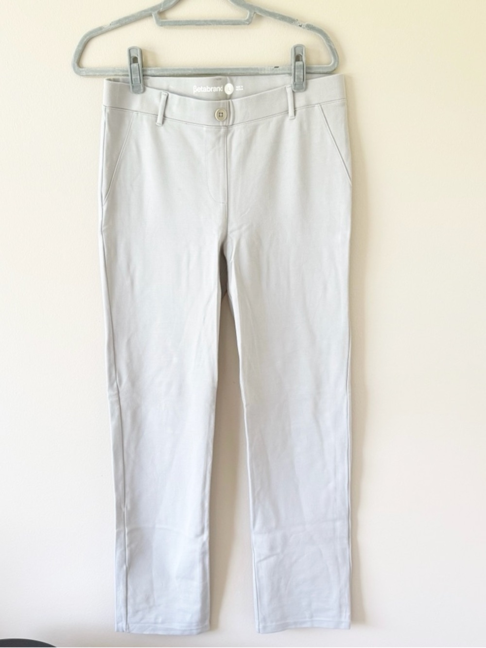 Betabrand straight leg Dress Yoga Pants light grey